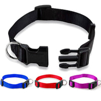 Null 1Pcs Durable Nylon Solid Color Cat Dog Pet Collar 4 Color Adjustable Collar S M X XL #281494