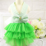 Sling Dog Dress Summer Dog Lace Tullle Dress Pet Dog Clothes for Small Dog Party Birthday Wedding Bowknot Dress Puppy Costume
