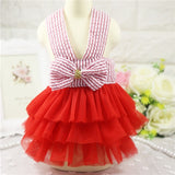 Sling Dog Dress Summer Dog Lace Tullle Dress Pet Dog Clothes for Small Dog Party Birthday Wedding Bowknot Dress Puppy Costume