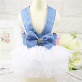 Sling Dog Dress Summer Dog Lace Tullle Dress Pet Dog Clothes for Small Dog Party Birthday Wedding Bowknot Dress Puppy Costume