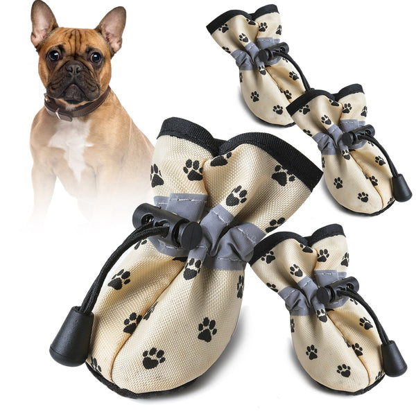 4Pcs Pet Dog Shoes Waterproof Anti-Slip Puppy Dog Socks Booties Pet Clothing Accessories