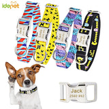 Dog Collar Personalized Nylon Big Small Dog Collars Chihuahua Puppy Collar Engrave Name ID for Small Medium Large Pet Pitbull 35