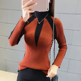 Women's Sweater Winter 2019 Fashion Jumpers Korean Hit Color Pullovers Knitting Pullovers Thick Christmas Sweaters Pull Femme