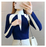 Women's Sweater Winter 2019 Fashion Jumpers Korean Hit Color Pullovers Knitting Pullovers Thick Christmas Sweaters Pull Femme