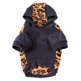 Dog Hoodie Leopard Flannel Pet Dog Puppy Cute Winter Warm Soft Sweater Pets Jumpsuit Coat Clothes Outwear Clothes for Dogs