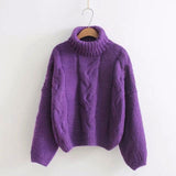 2019 Autumn Winter Women's Pink Turtleneck Sweater Basic Female Pullover Solid  Casual Knitted Ribbed Sweater