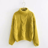 2019 Autumn Winter Women's Pink Turtleneck Sweater Basic Female Pullover Solid  Casual Knitted Ribbed Sweater