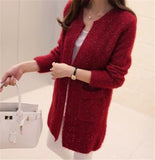 Hot Women Spring Autumn Long Cardigan Sweater Coat Female 2019 Fashion Long Sleeve Crochet Girl Knitted Jacket Tops