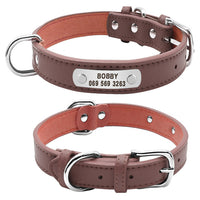 Large Durable Personalized Dog Collar PU  for Small Medium Large Dogs Cat 4 Size