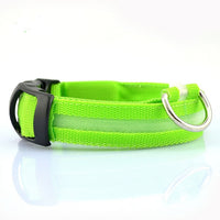 Nylon LED Pet dog Collar,Night Safety Flashing Glow In The Dark Dog Leash,Dogs Luminous Fluorescent Collars Pet Supplies