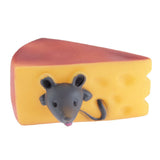 Cheese Sandwich with Mouse Pet Dog Chew Sound Toy Yellow Flexible Vinyl Soft Non-toxic Safety