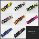 Off White Fashion Nylon Dog Collar For Dogs Adjustable Pet Collars Blue Yellow Pink Green 3.5cm Collar Dog Products Best Selling