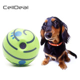 CellDeal Wobble Wag Giggle Ball Dog Play Training Pet Toys with Funny Sound Hot No Harm Large Dog Toy Squeaky Dog Ball