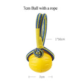 EVA Teeth Indestructible Bite Rubber Puppy Funny Training Ball Ring Puller Chew Toys Play Fetch Solid With Carrier Rope Pet Dog