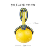 EVA Teeth Indestructible Bite Rubber Puppy Funny Training Ball Ring Puller Chew Toys Play Fetch Solid With Carrier Rope Pet Dog